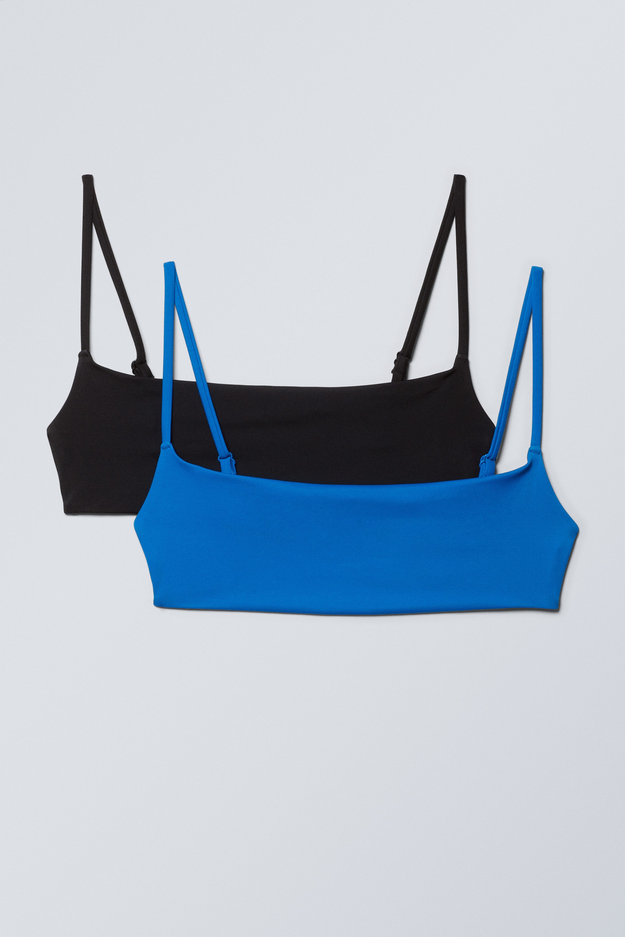 Svart/Blå - 2-pack Scoop Bikini-topp - 0