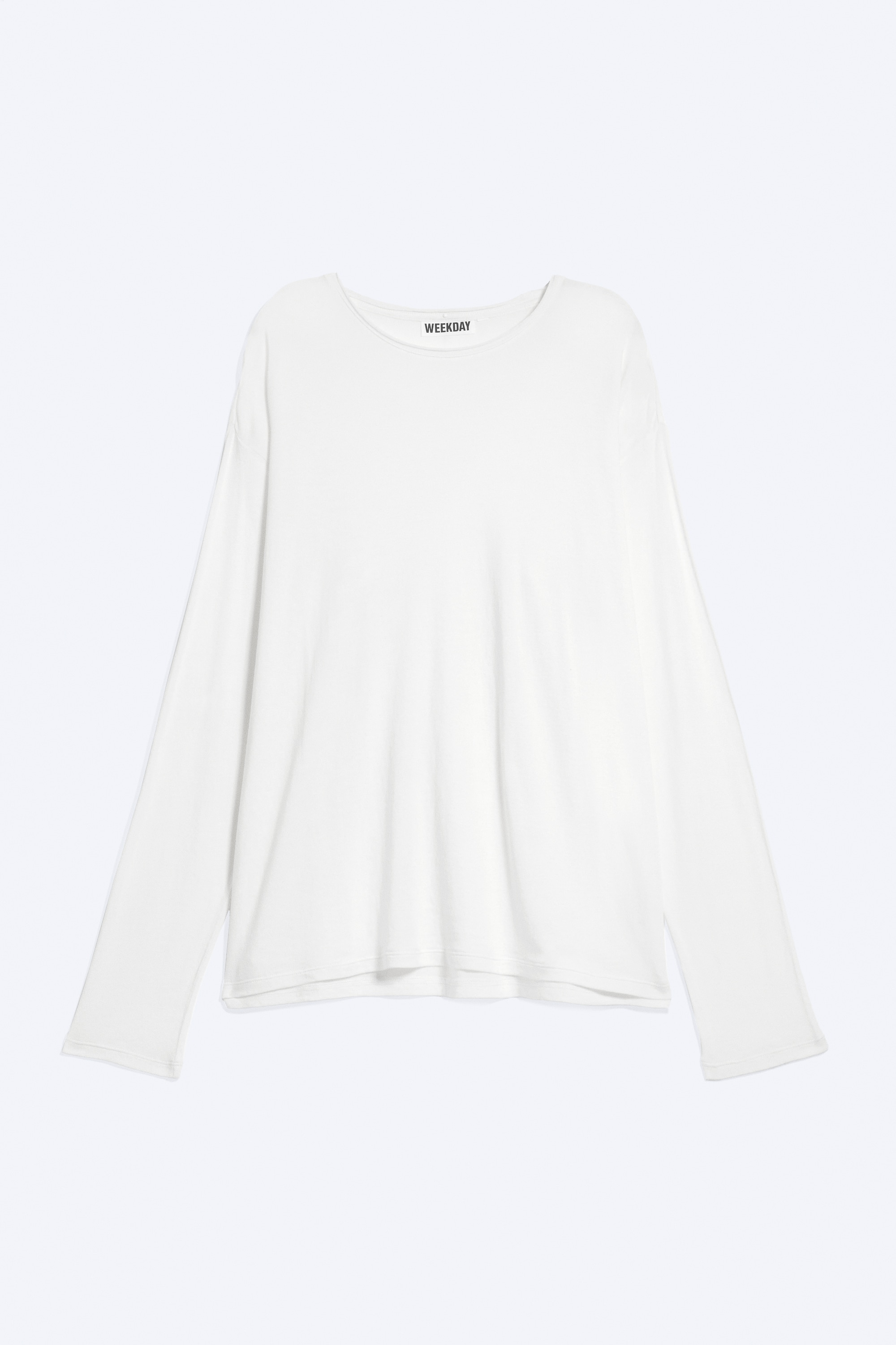 T-shirt z długim rękawem Loose-Biały