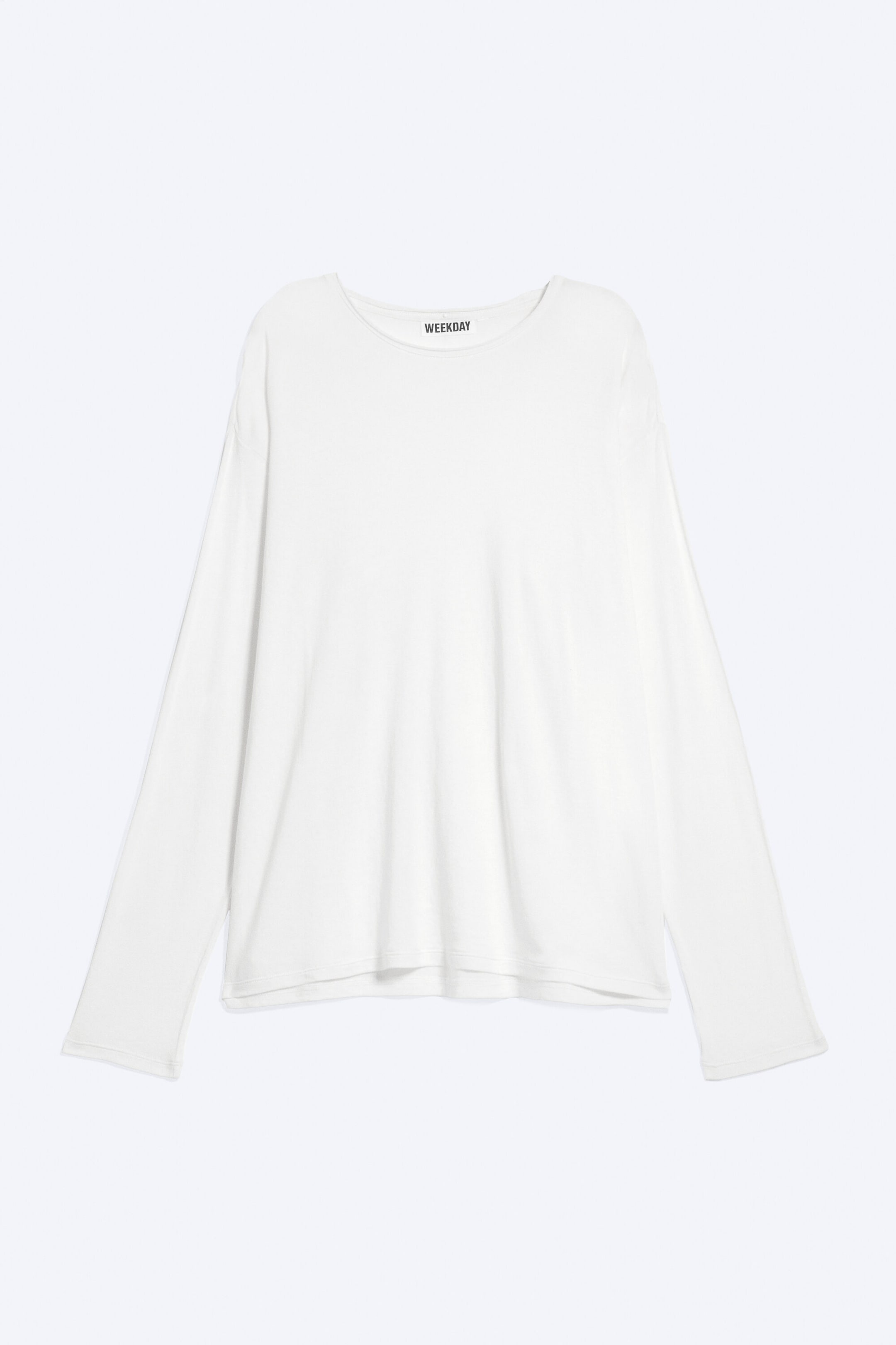 Wit - Ruimvallend T-shirt met lange mouwen - 3