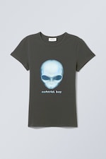 Visage alien IA - T-shirt ajusté graphique Conan - 0