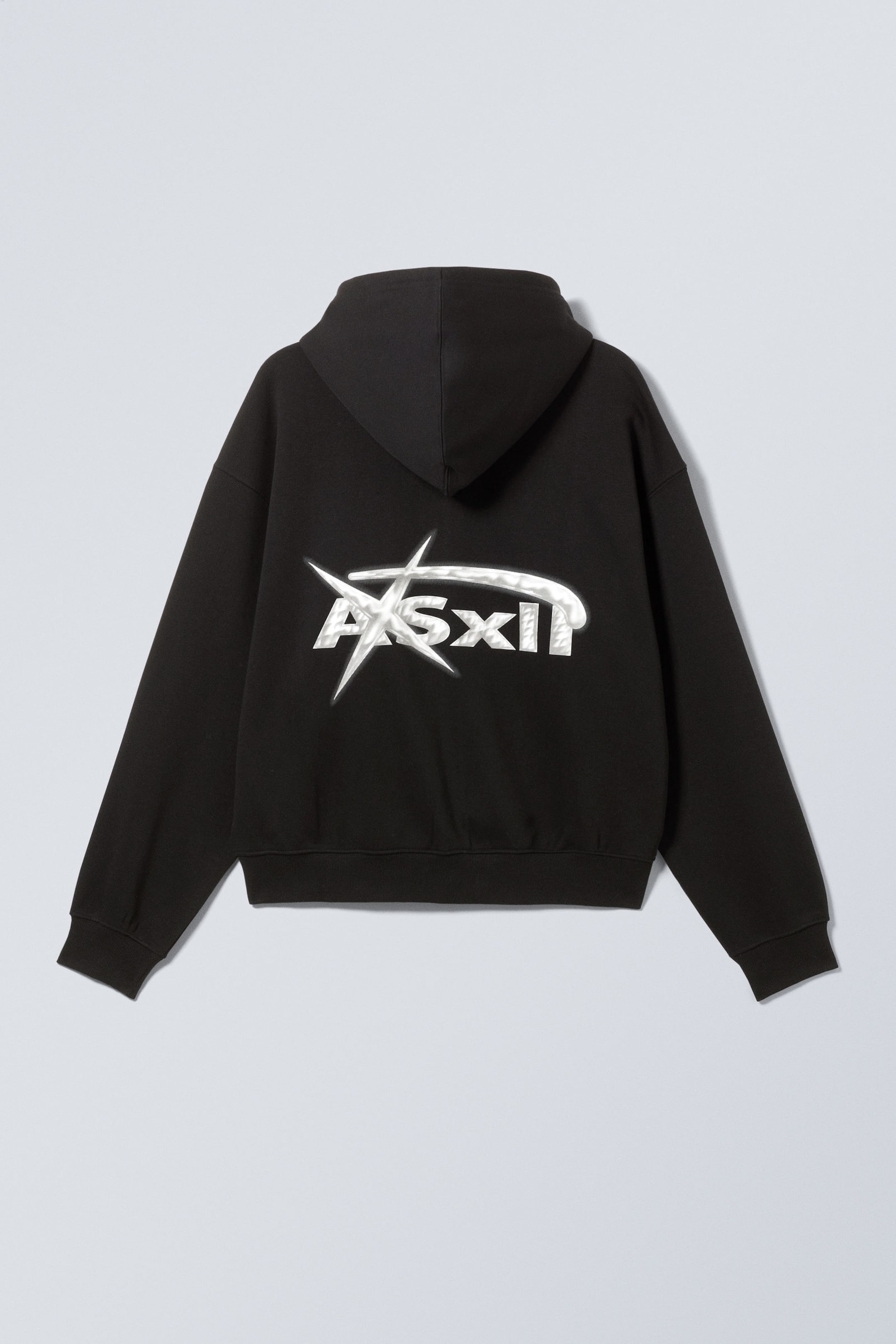 Asxll - Kastiger Hoodie mit Reißverschluss und Print - 1