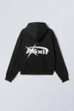Asxll - Kastiger Hoodie mit Reißverschluss und Print - 1