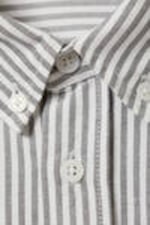 Graubraun gestreift - Entspanntes Button-down-Hemd - 1