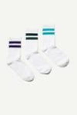 White w stripes - 3-pack gestreepte sportsokken - 0