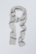 Silver - Slim Sequins Scarf - 0