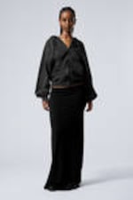 Black - Mid Rise Slim Fit Maxi Skirt - 0