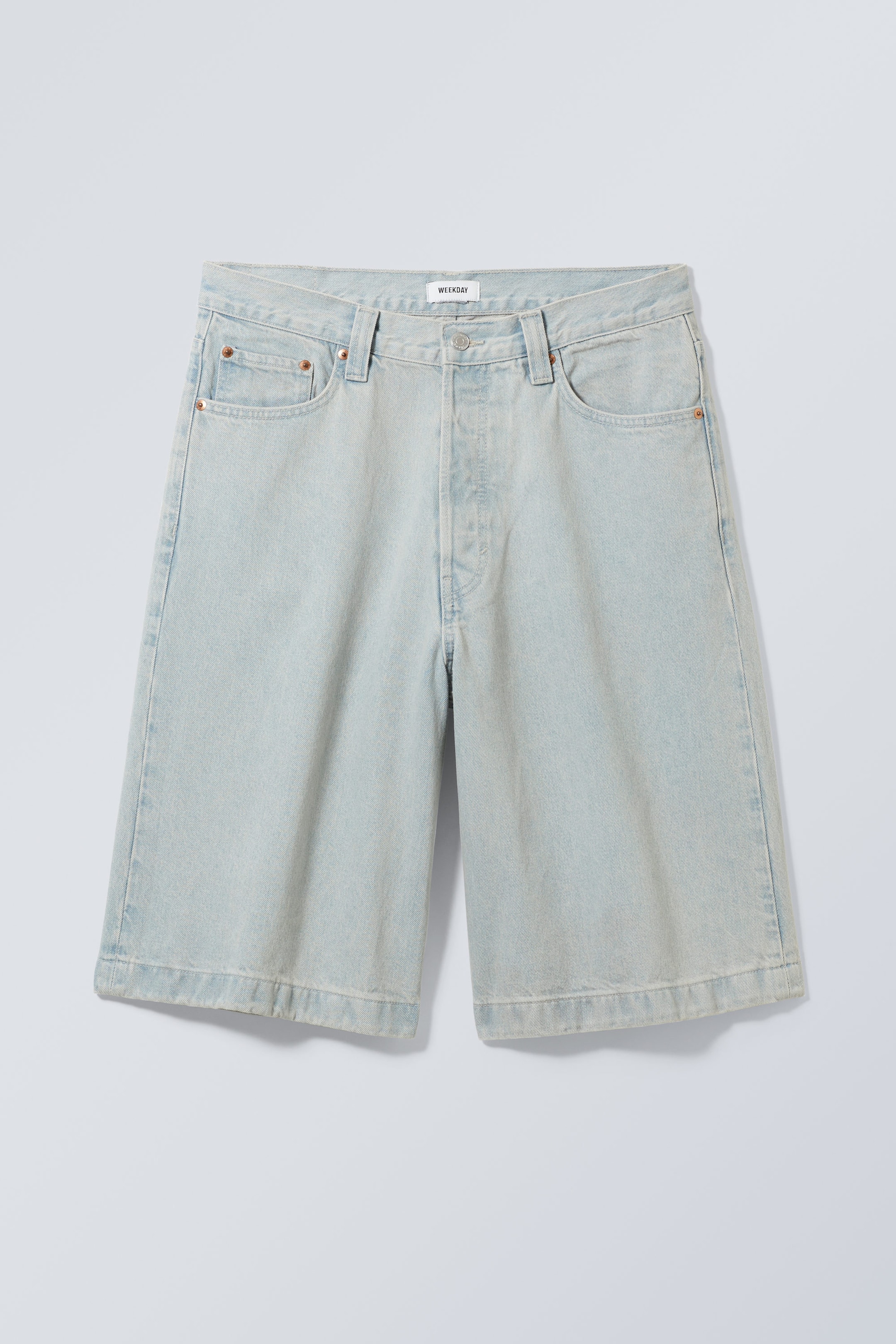 Bleu arctique - Short en jean ample taille mi-haute Astro - 0