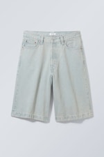 Bleu arctique - Short en jean ample taille mi-haute Astro - 0
