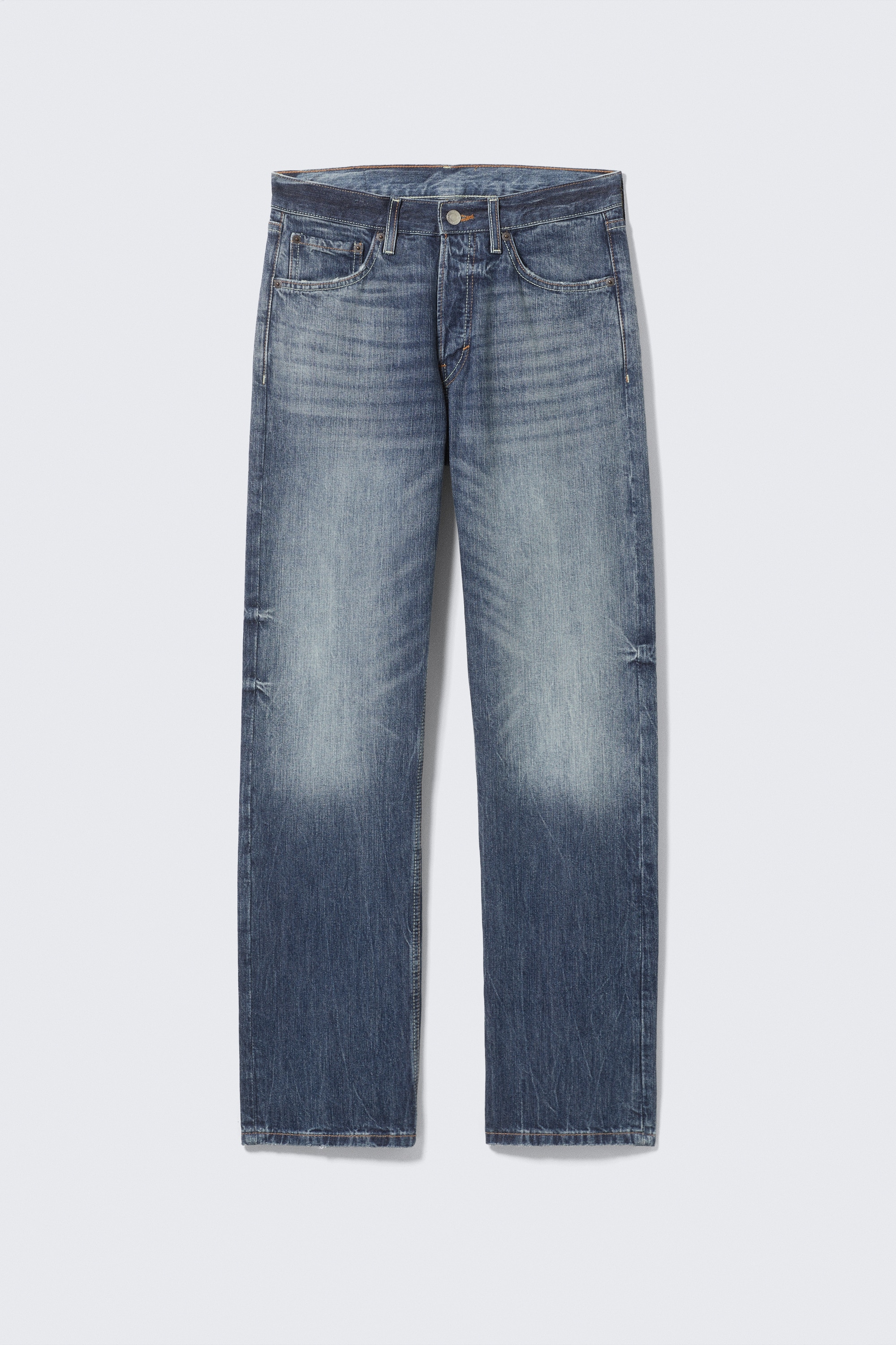 Orbit Mid Rise Regular Straight Leg Jeans - Board Blue - středně modrá/Černá Rinse - Černá