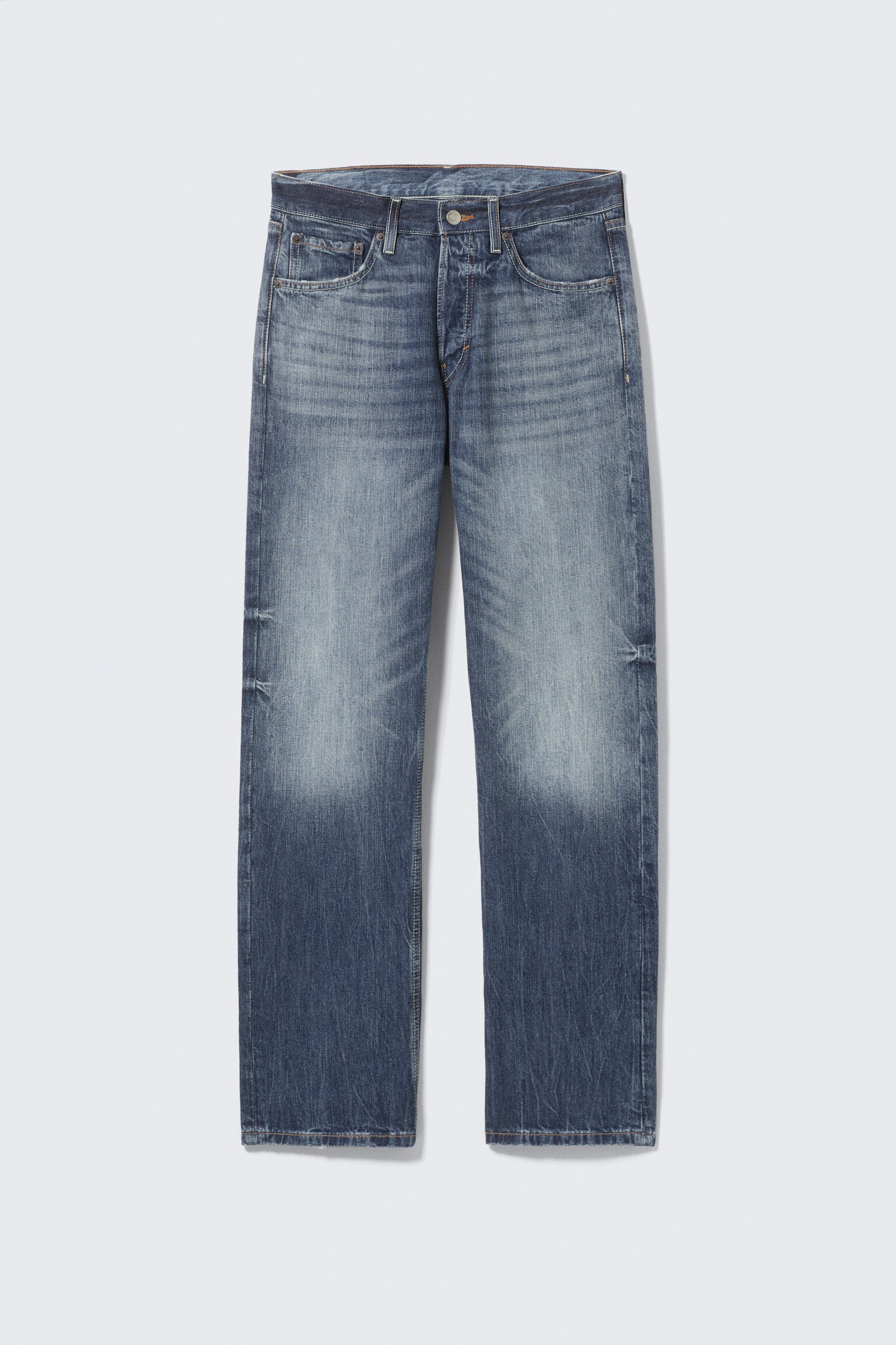 Orbit Mid Rise Regular Straight Leg Jeans - Board Blue - Medium Blue/Black Rinse - Black - 2