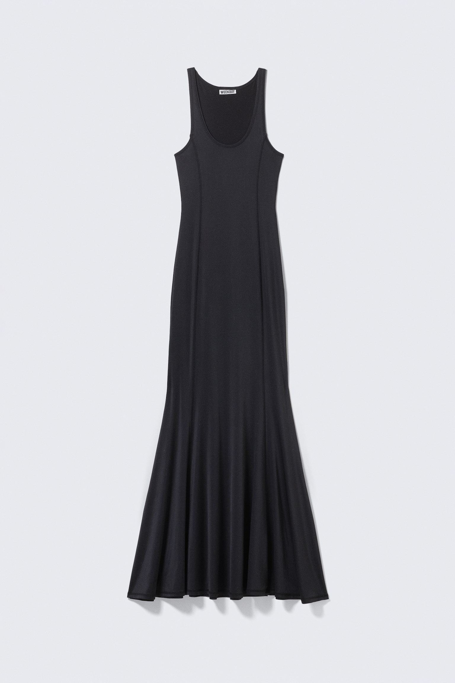 Sporty Fit-and-Flare Maxi Dress - Black/Red
