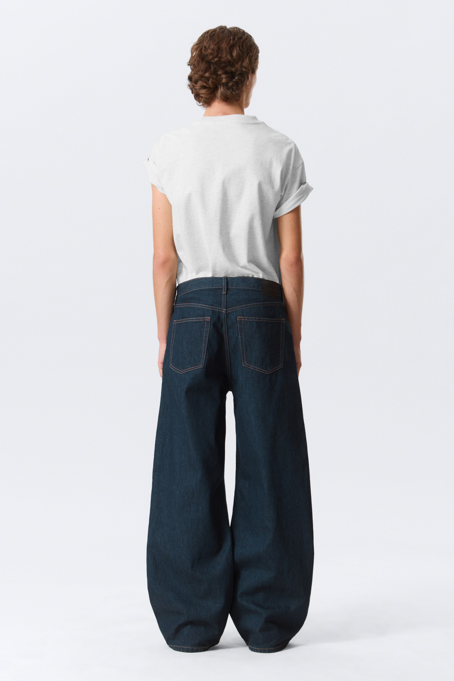 Solar Loose Wide Leg Unisex džínsy - Tmavomodrá modrá - 4