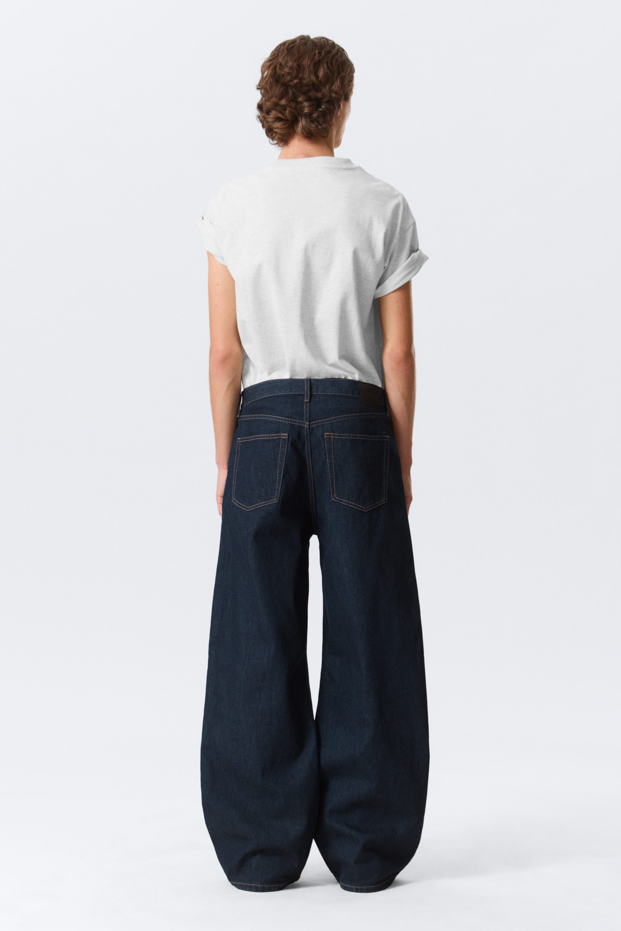 Blue Rinse - Dark Blue - Solar Loose Wide Leg Unisex Jeans - 4