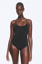 Black - Racer Back Swimsuit - 0