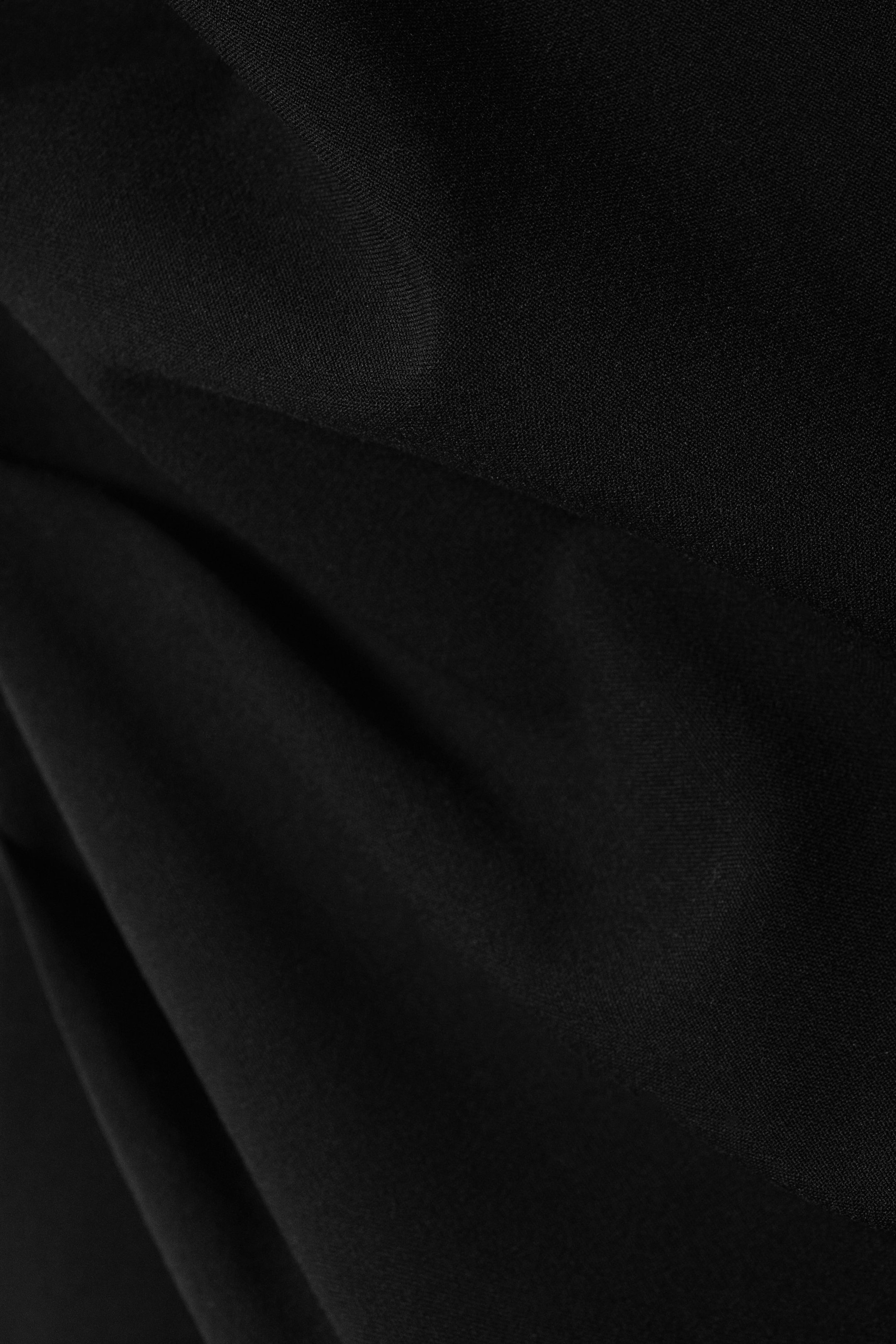 Black - Asymmetric Sleeveless Suiting Top - 5