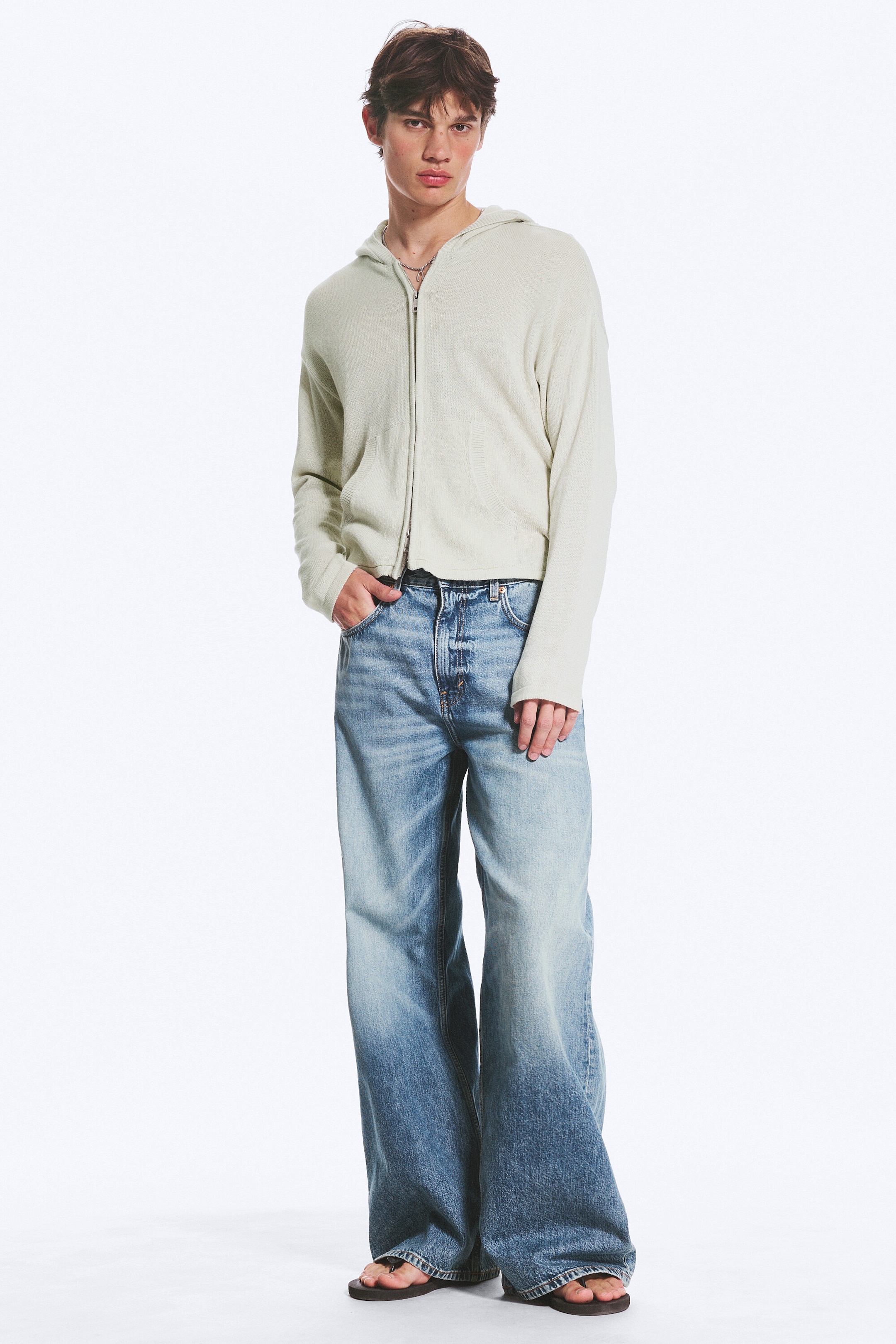 Blue Horses - Medium Blue - Solar Loose Wide Leg Unisex Jeans - 2