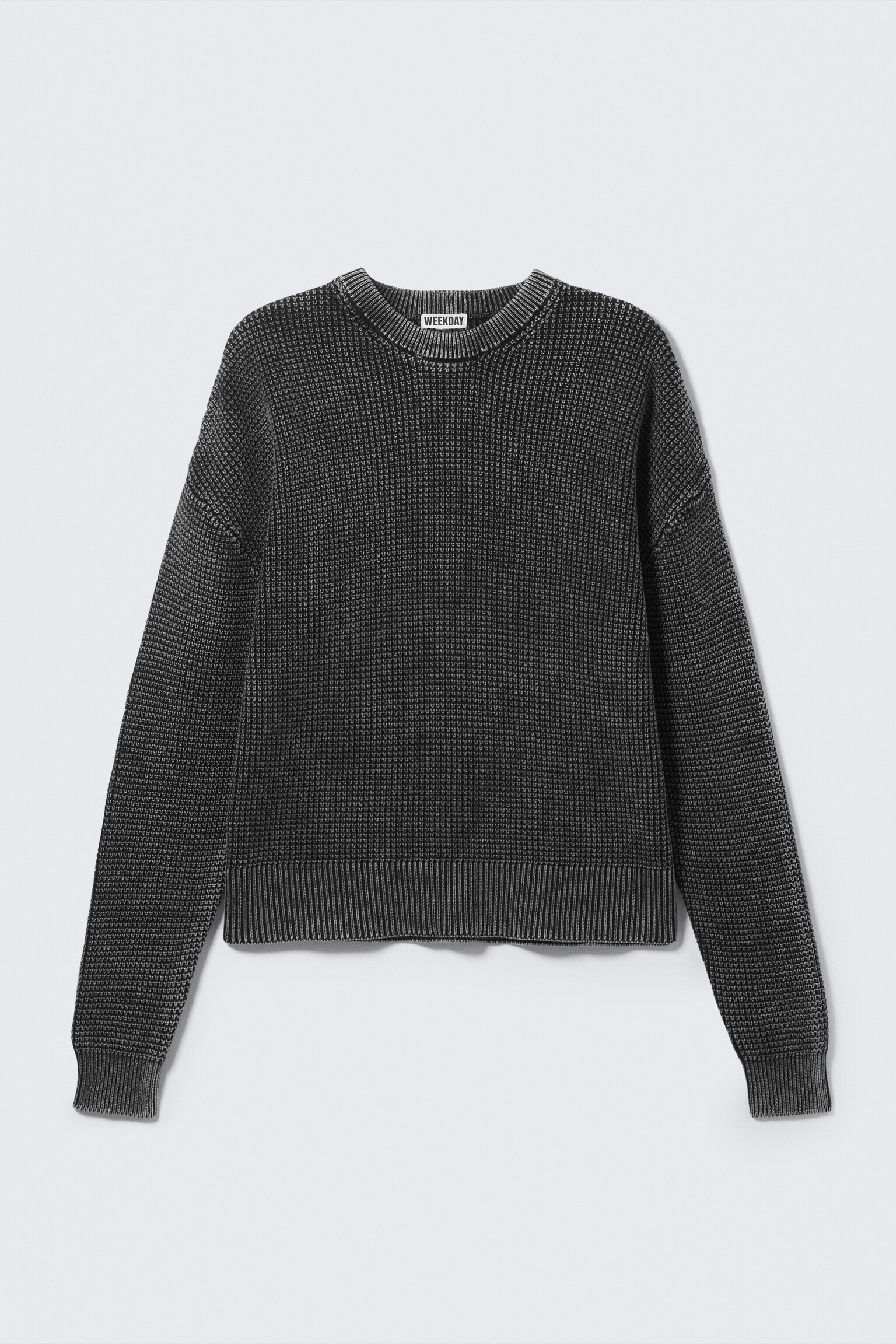 Sprany pudełkowy sweter oversize - Washed Black - 2