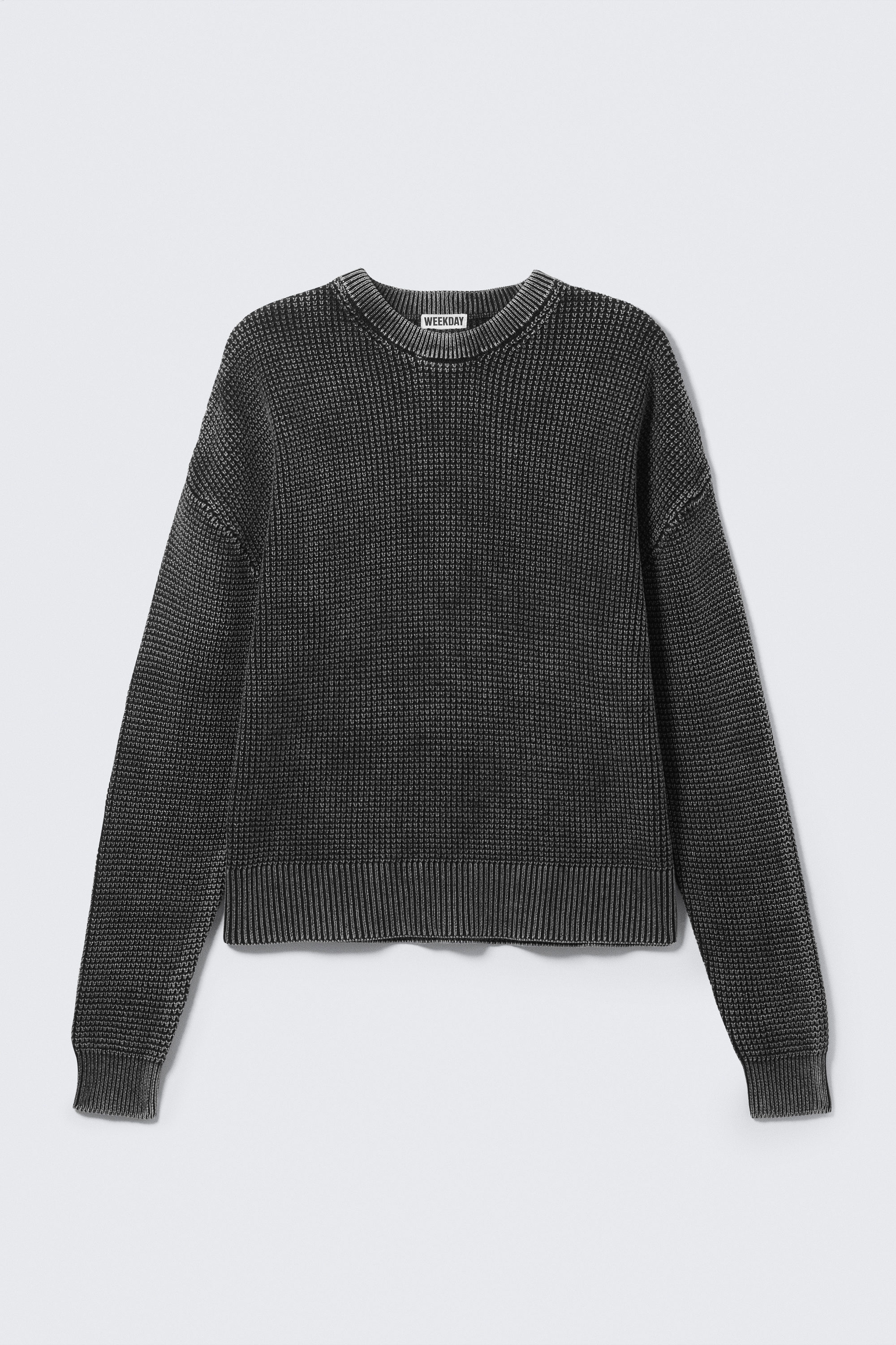 Washed Black - Washed Oversized Boxy Sweater - 1