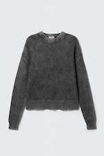 Verwaschenes Schwarz - Kastiger Oversized-Pullover in Washed-Optik - 4