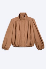 Marron moyen - Veste de survêtement oversize à col cheminée - 5