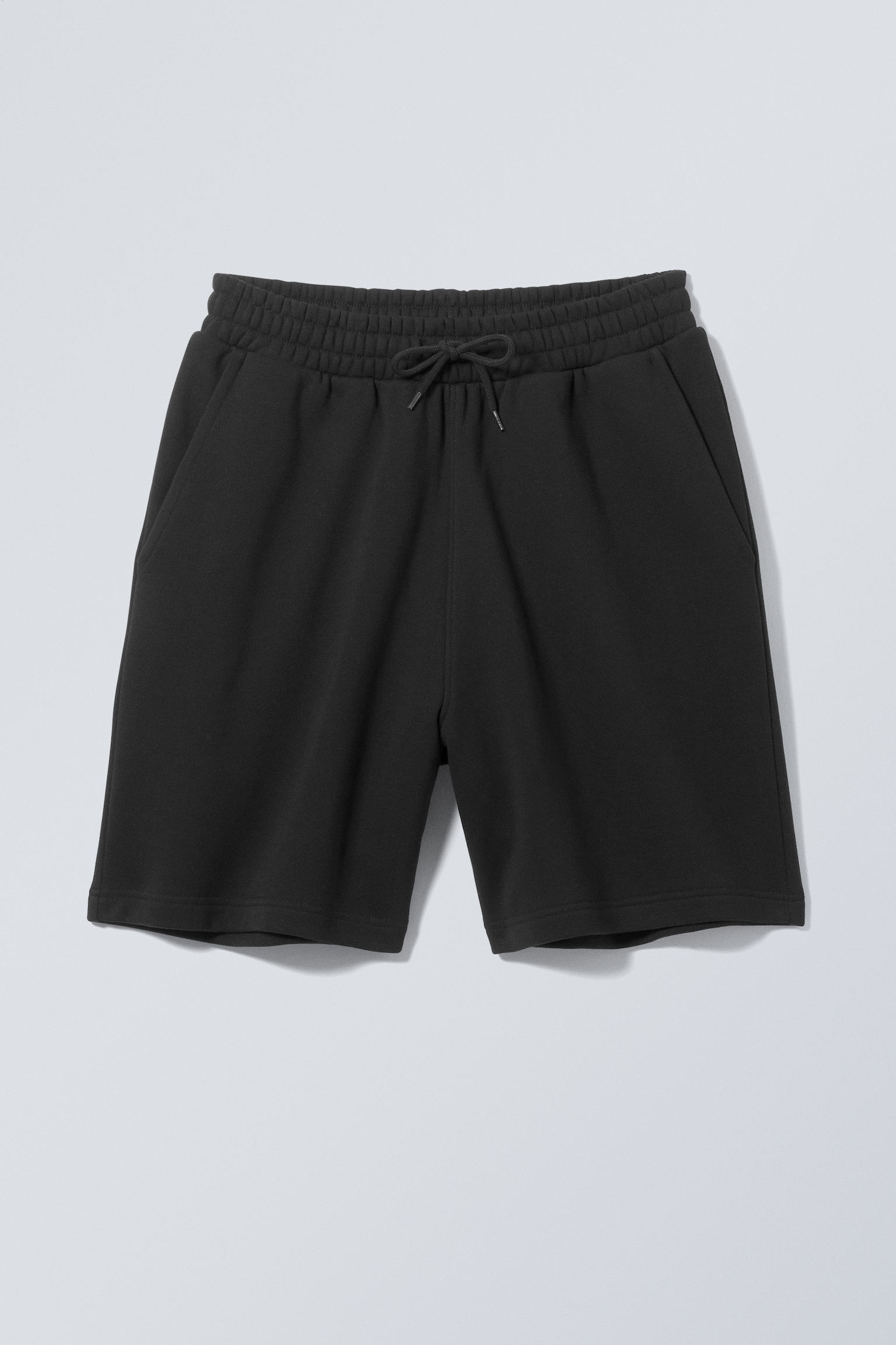 Relaxte Frottee-Shorts - Schwarz/Helles Staubgrau - 2