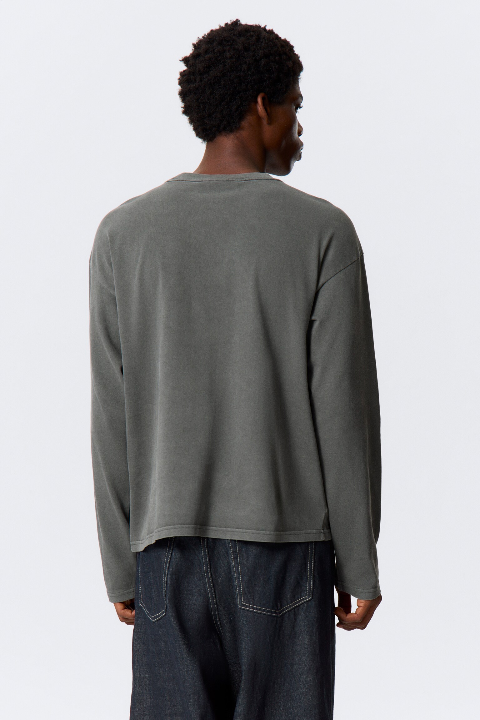 Great Boxy Graphic Long Sleeve T-shirt - Washed Grey - Virtual Mission/White - Skull Flame/Dark Grey - Dragon Print/Dark Grey - Big Mess - 4