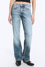 Kimberley Blue - Mellanblå - Tension Mid Waist Slim Bootcut Jeans - 2