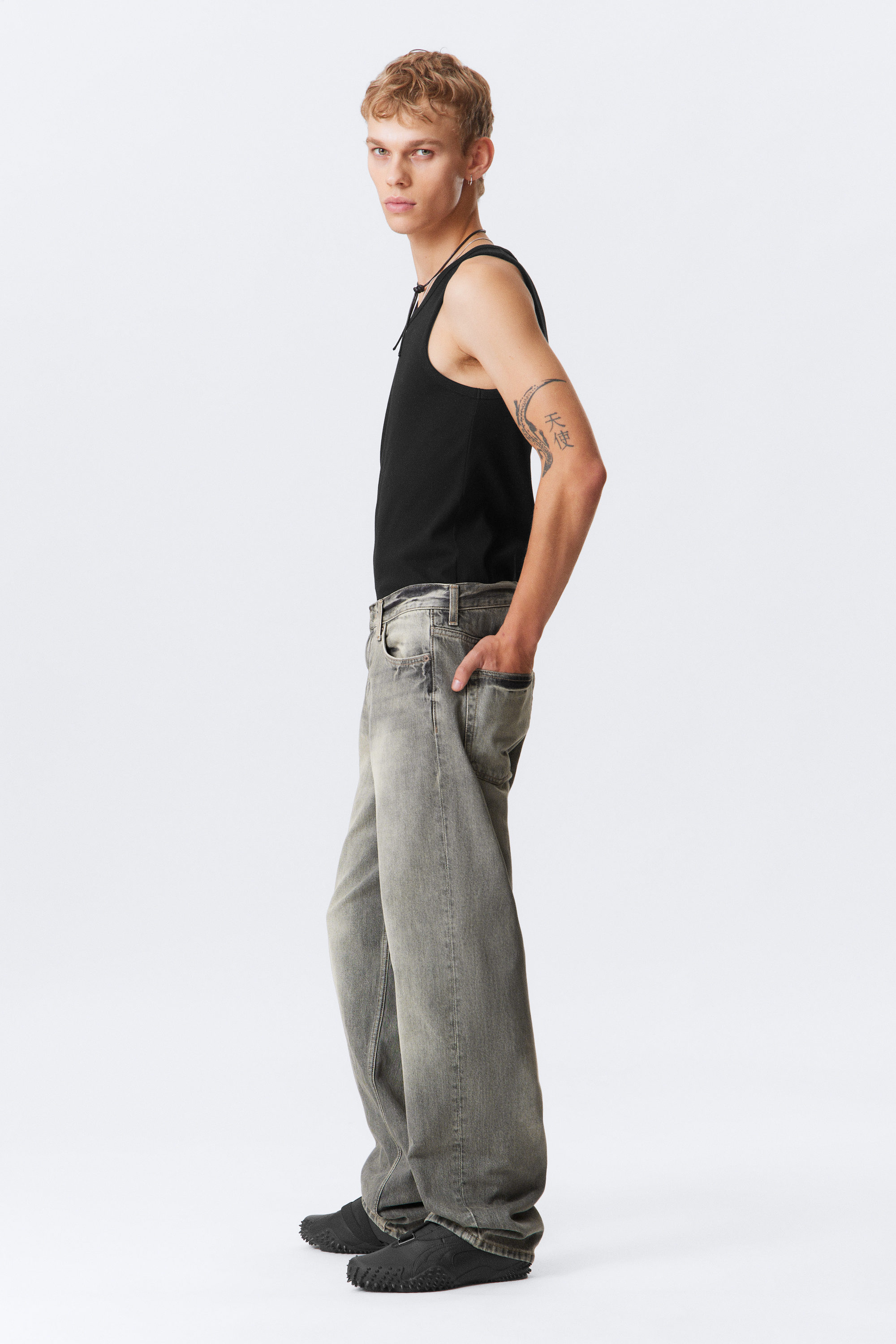 Canyon Grey - Mellangrå - Galaxy Loose Straight Leg Jeans - 6