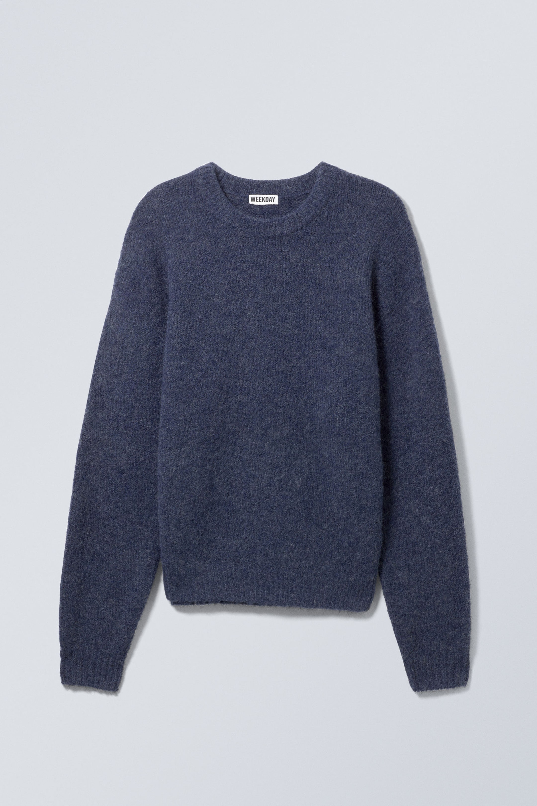 Dark Blue - Regular Knitted Wool-Blend Sweater - 0