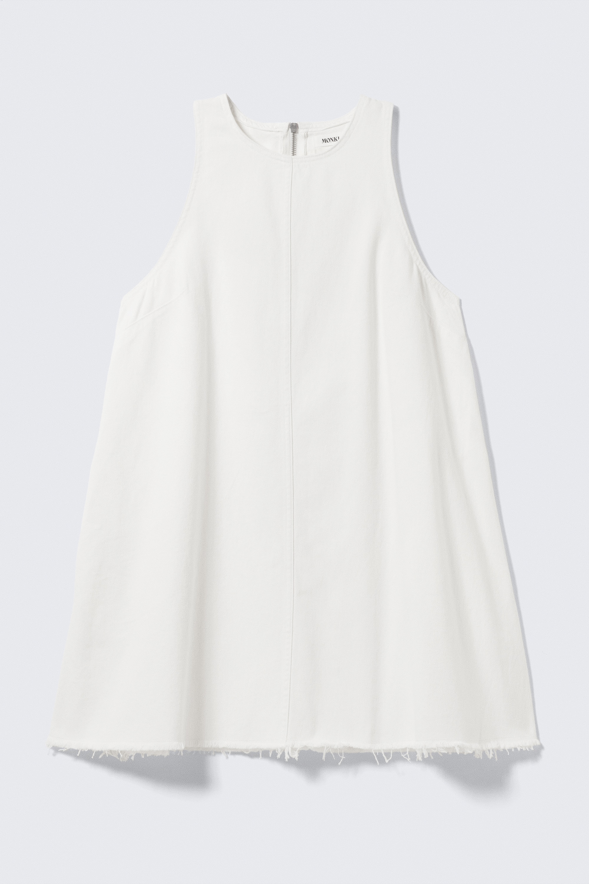 Rochie mini fără mâneci din bumbac twill - Alb/Maro închis spălat/Verde kaki spălat