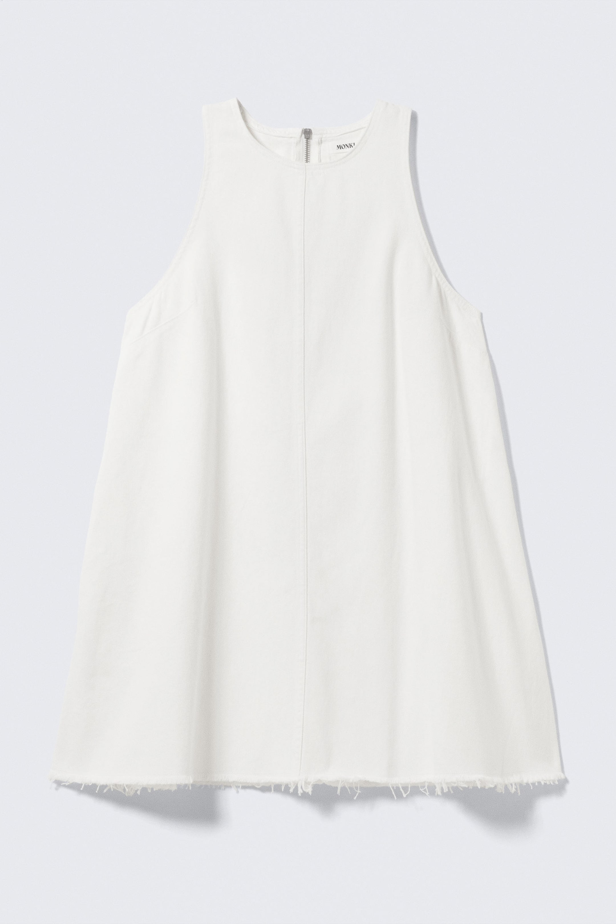 #F0F1F0 - Ärmelloses Minikleid aus Baumwoll-Twill - 1