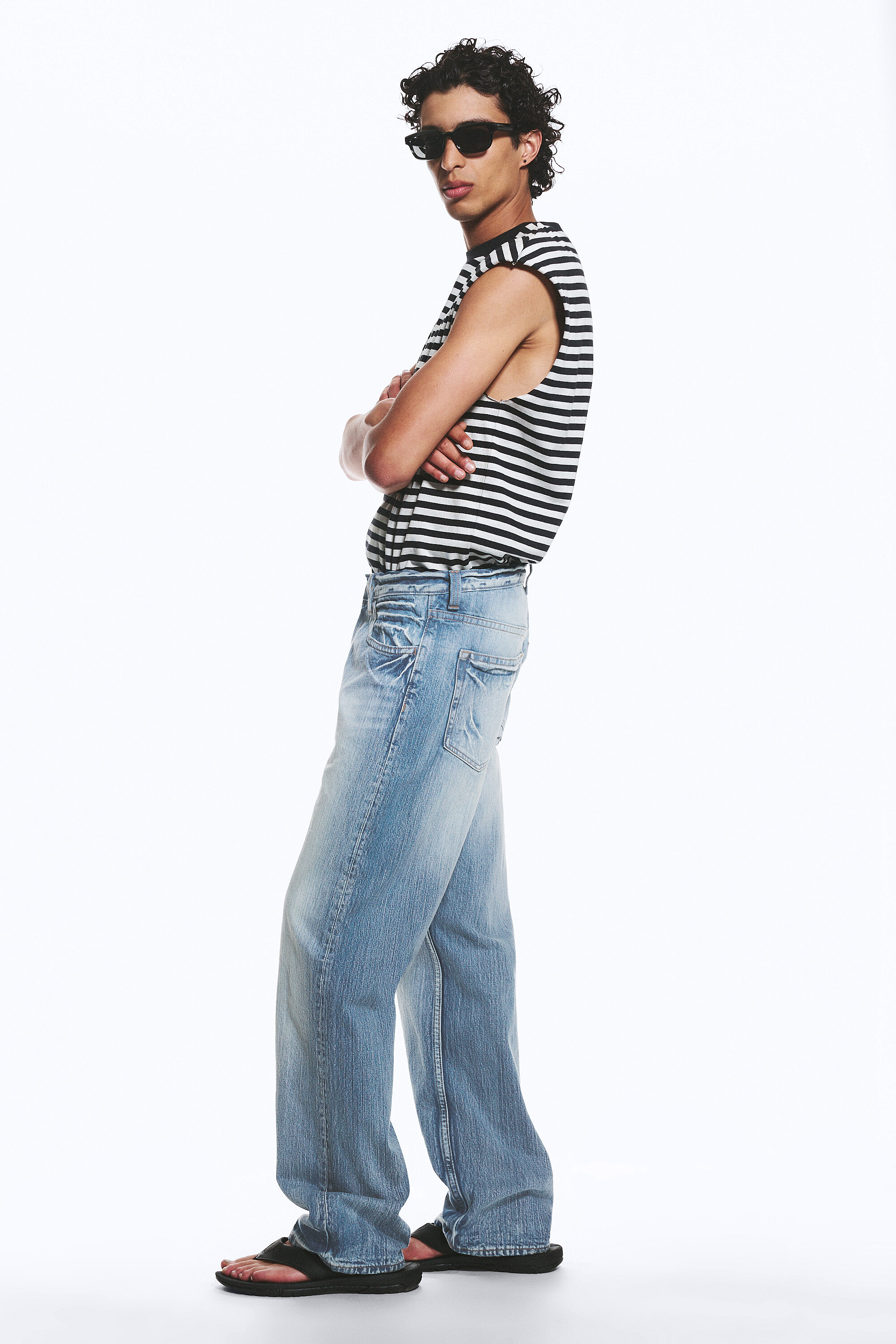 anti unisex low waist regular straight jeans - Blue Moon - Light
