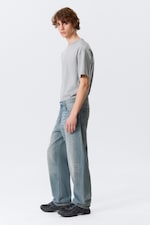 Gloria Blue - Medium Blue - Galaxy Mid Rise Loose Straight Leg Unisex Jeans - 2