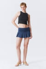 Dark Grey - Cropped Ribbed Cotton Tank - 1