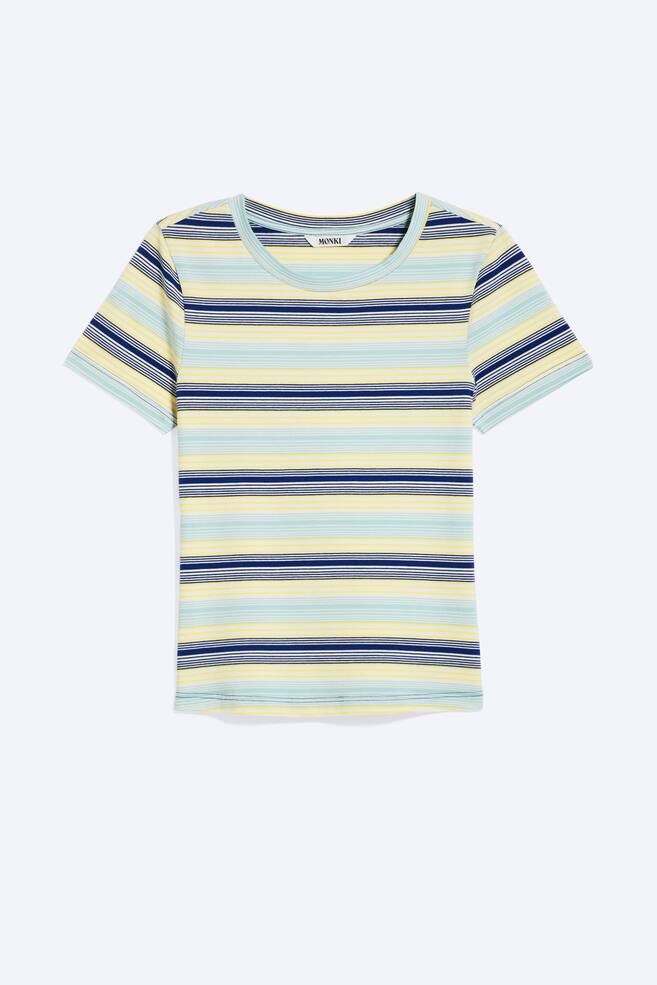 Strak mini-T-shirt - Gestreept blauw/geel/Wit/Zwart/Light Lilac/Grijs gemêleerd/Marineblauw/groen gestreept - 1
