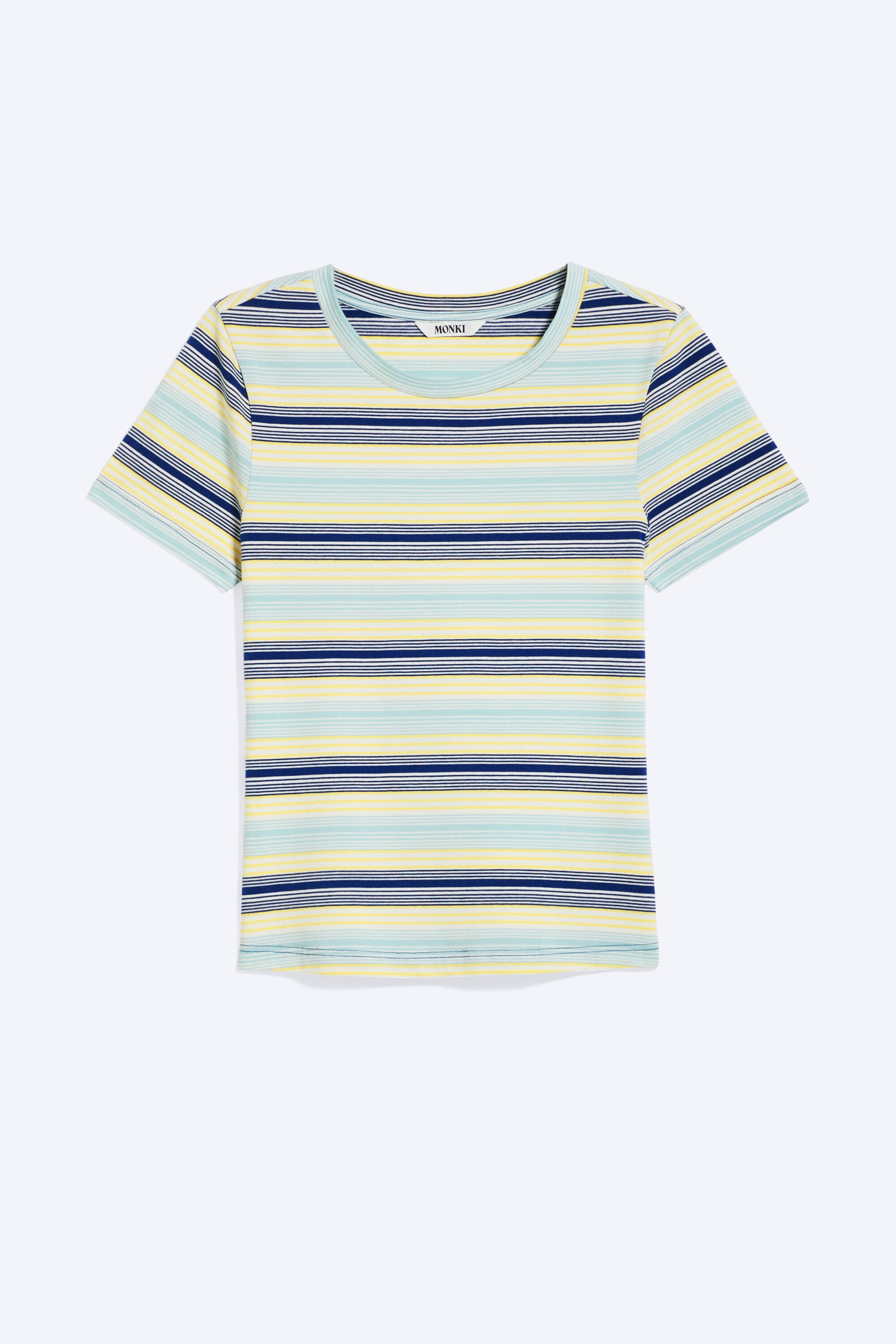 Randig Blå/Gul - Tight mini-t-shirt - 1