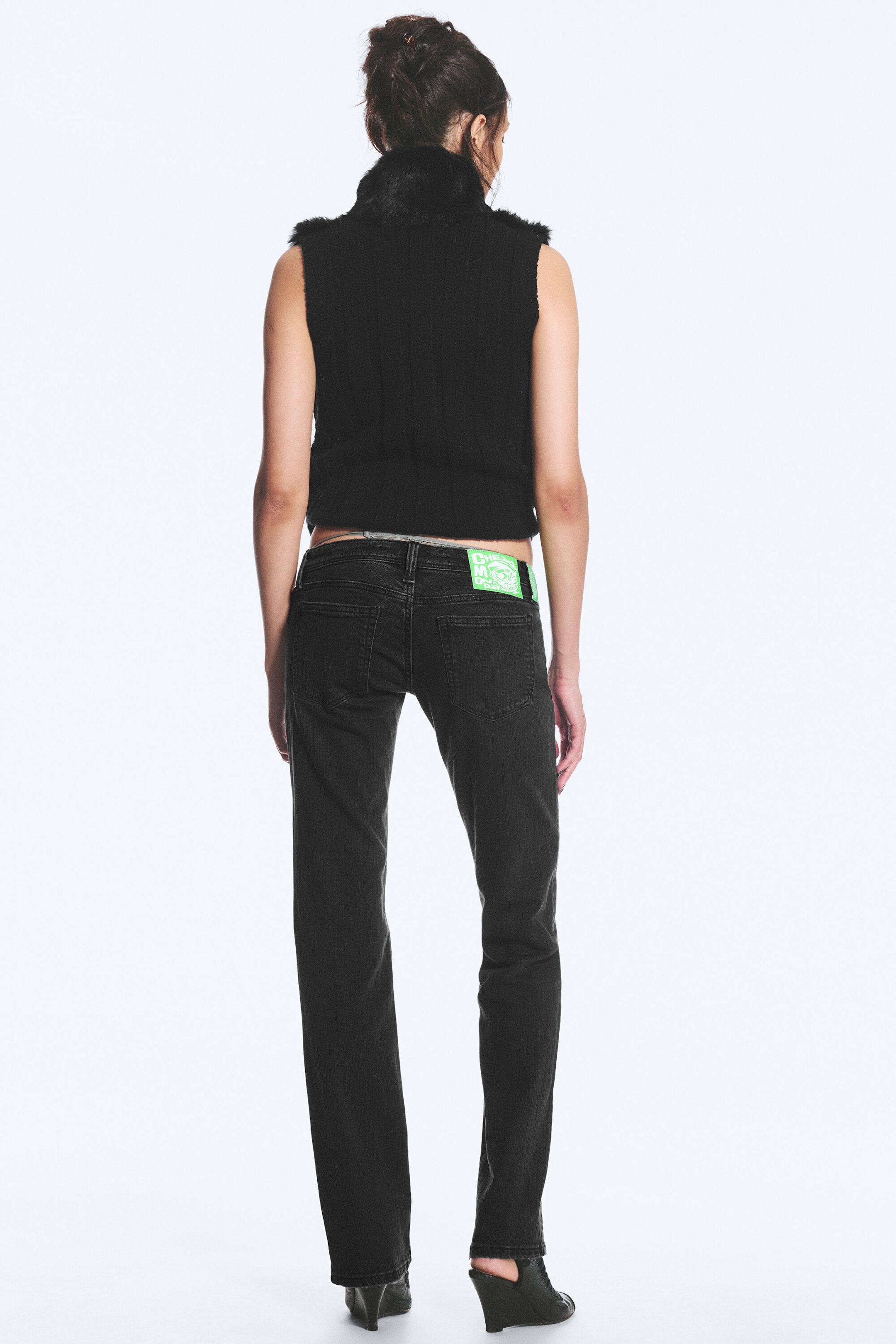 Washed Black - Black - RIOT LOW WAIST SLIM FIT BOOTCUT JEANS - 4