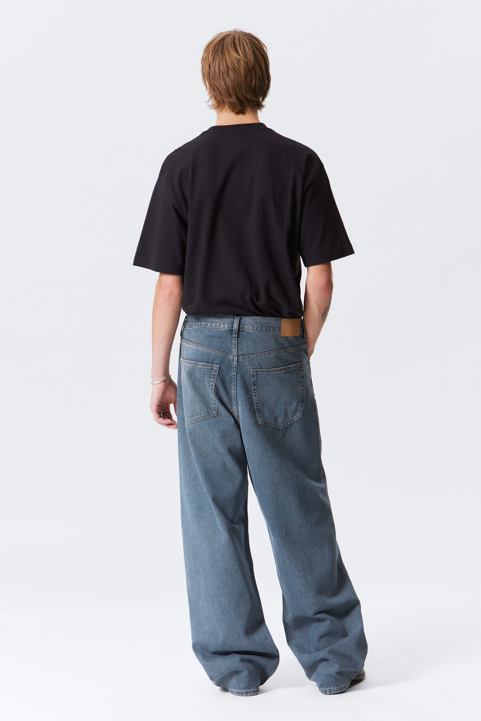 Blue One - Mellanblå - Astro Loose Baggy Leg Jeans - 10