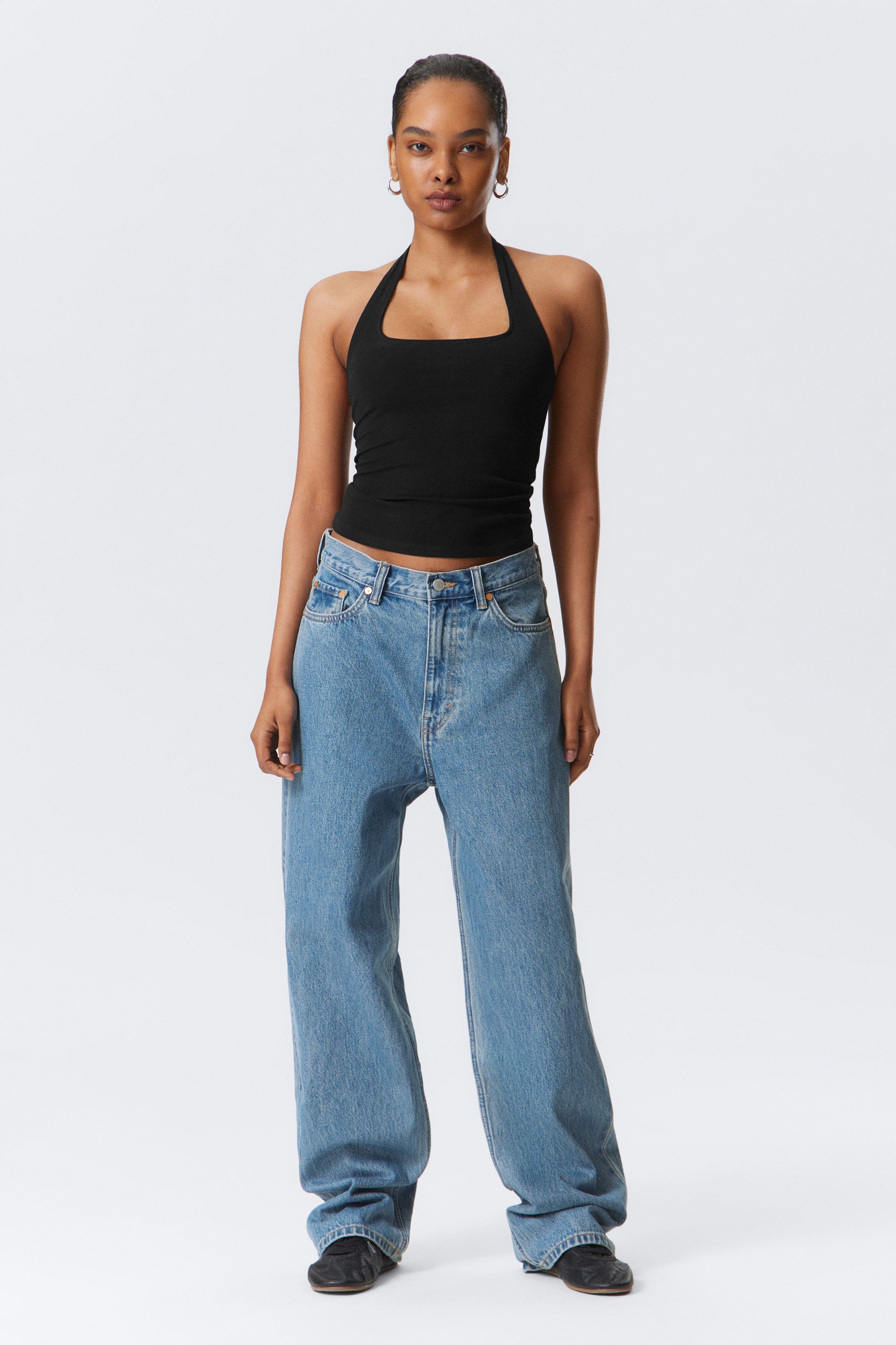 Zobacz większy obraz: Dżinsy Galaxy Loose Straight Leg - 90s Blue - Medium Blue - ON | H&M PL 4