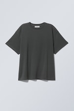Dark Grey - Relaxed Boxy Cotton T-shirt - 3