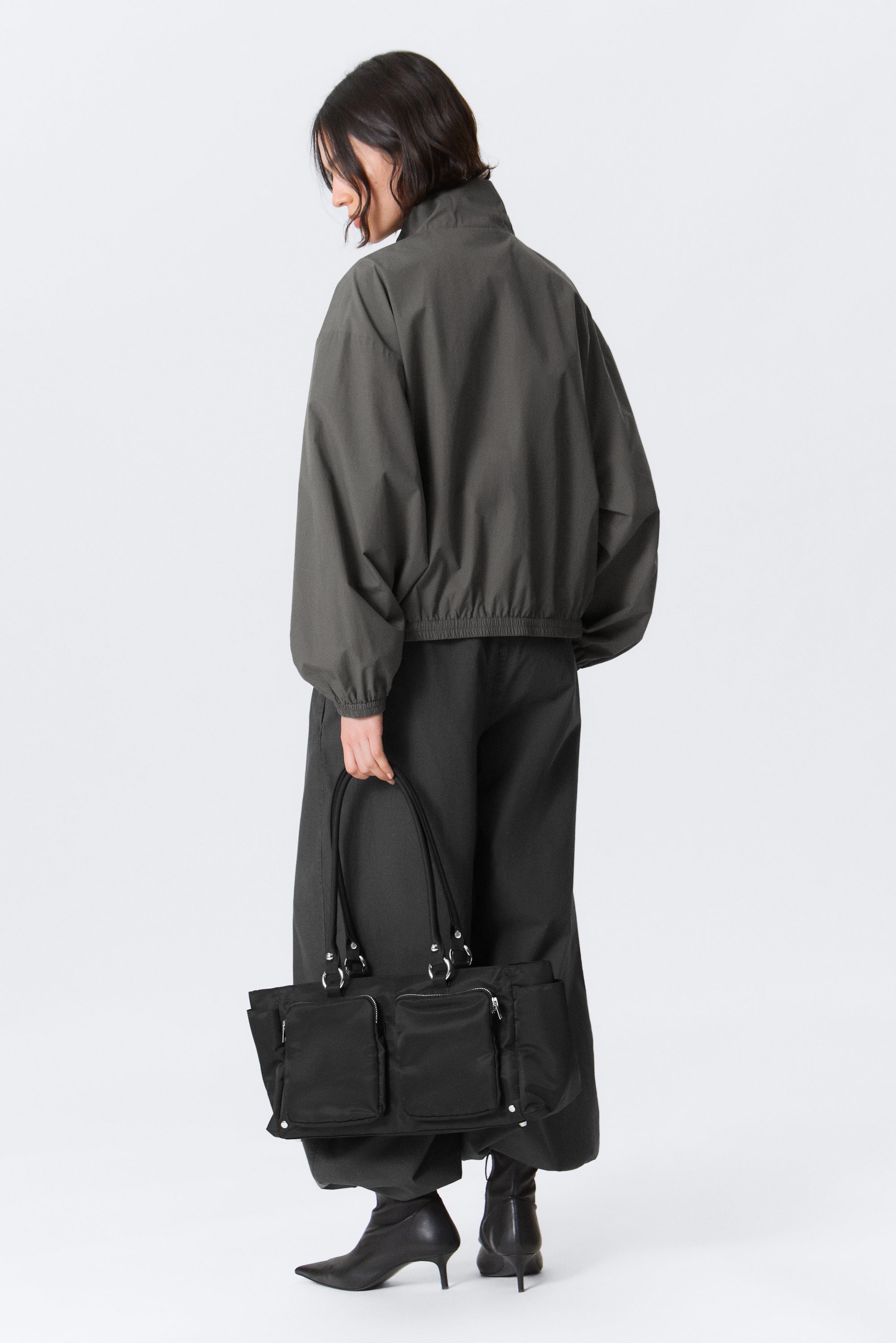 Dark Grey - Oversized Track Jacket - 3