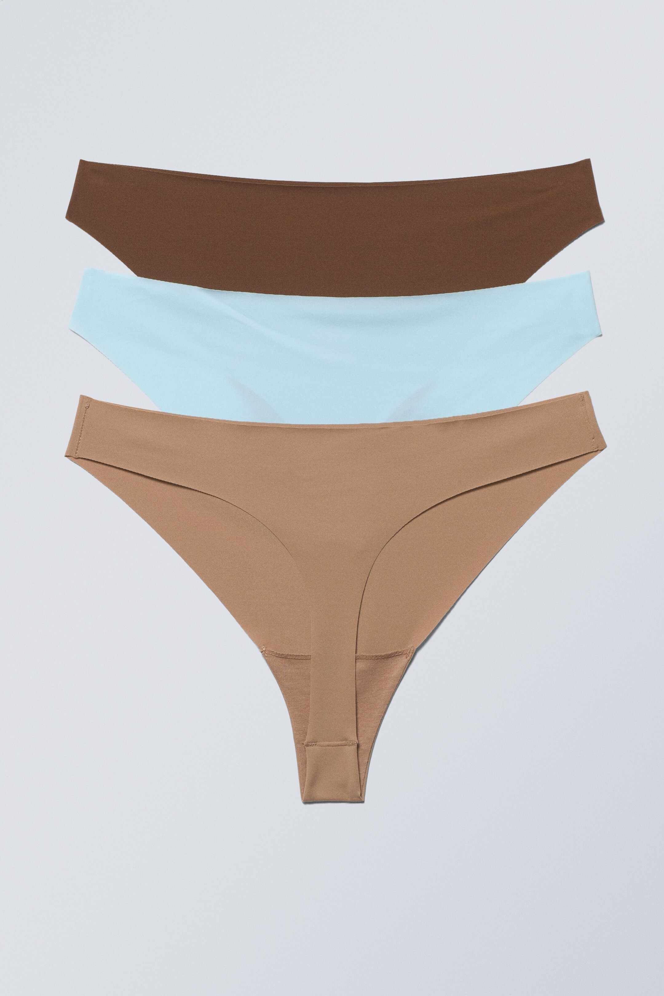 Blue beige brown - 3-pack Maya Seamless Thong - 1