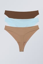 Blue beige brown - 3-pack Maya Seamless Thong - 1