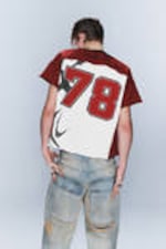 Dark Red & White - I'M A MESS - CM x LB Short-Sleeved Unisex Football T-shirt - 1