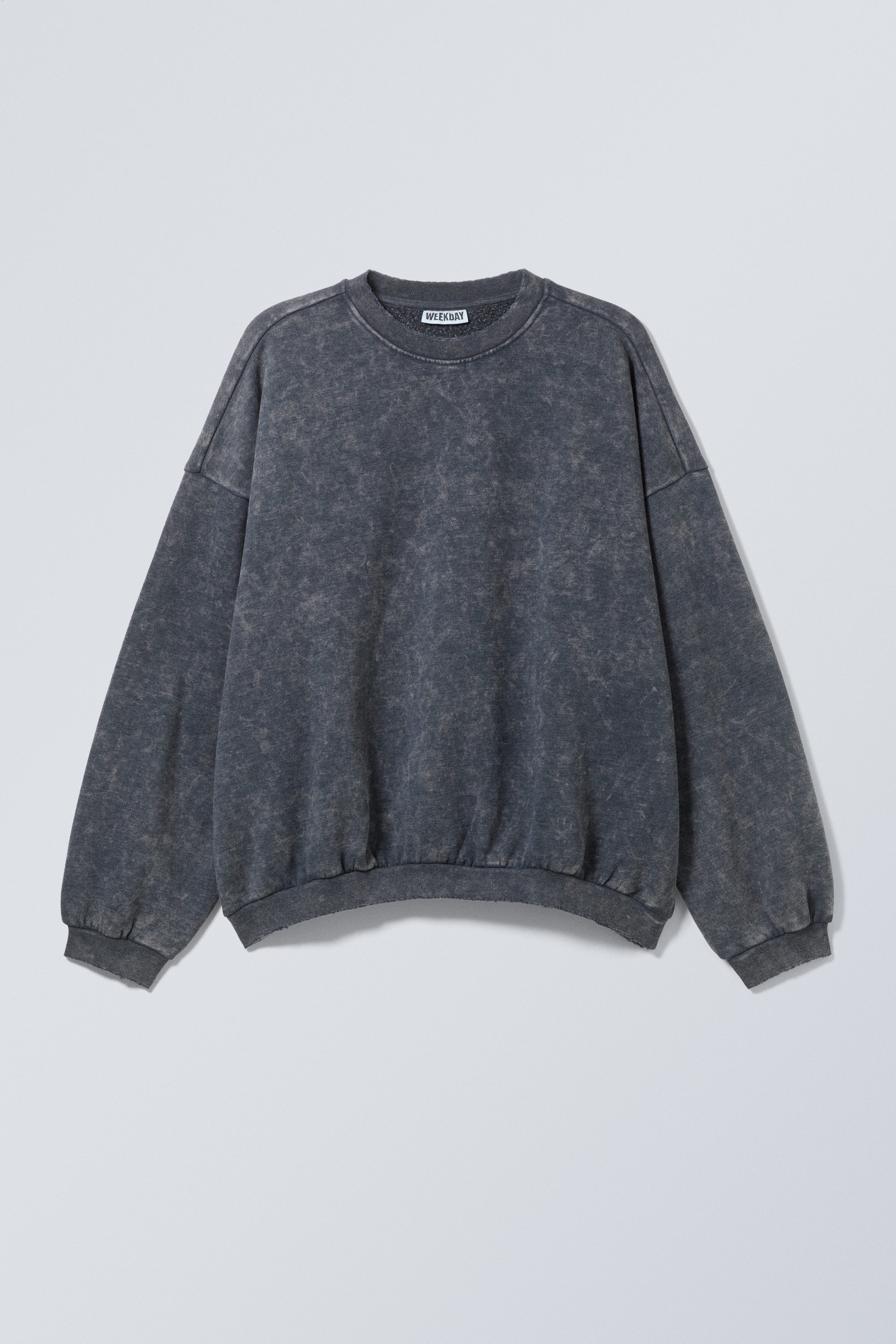 Donkerblauw met wassing - Oversized sweatshirt met lange mouwen - 1