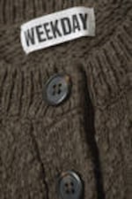 Dark Greyish Brown - Knitted Single-Breasted Vest - 1