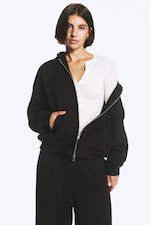 Svart - Standard zip-hoodie - 0