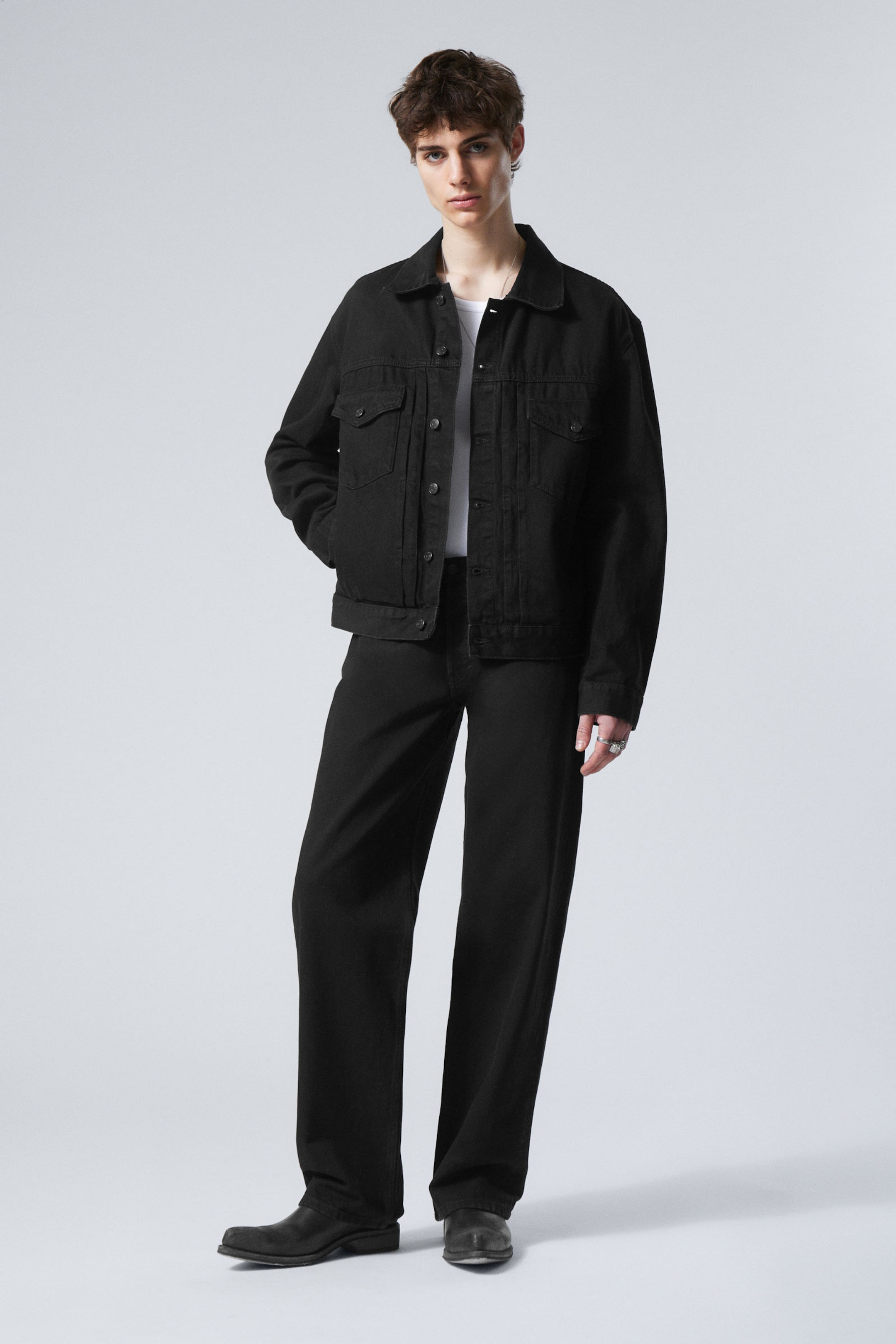 Black Rinse - Black - Relaxed Fit Denim Jacket - 5