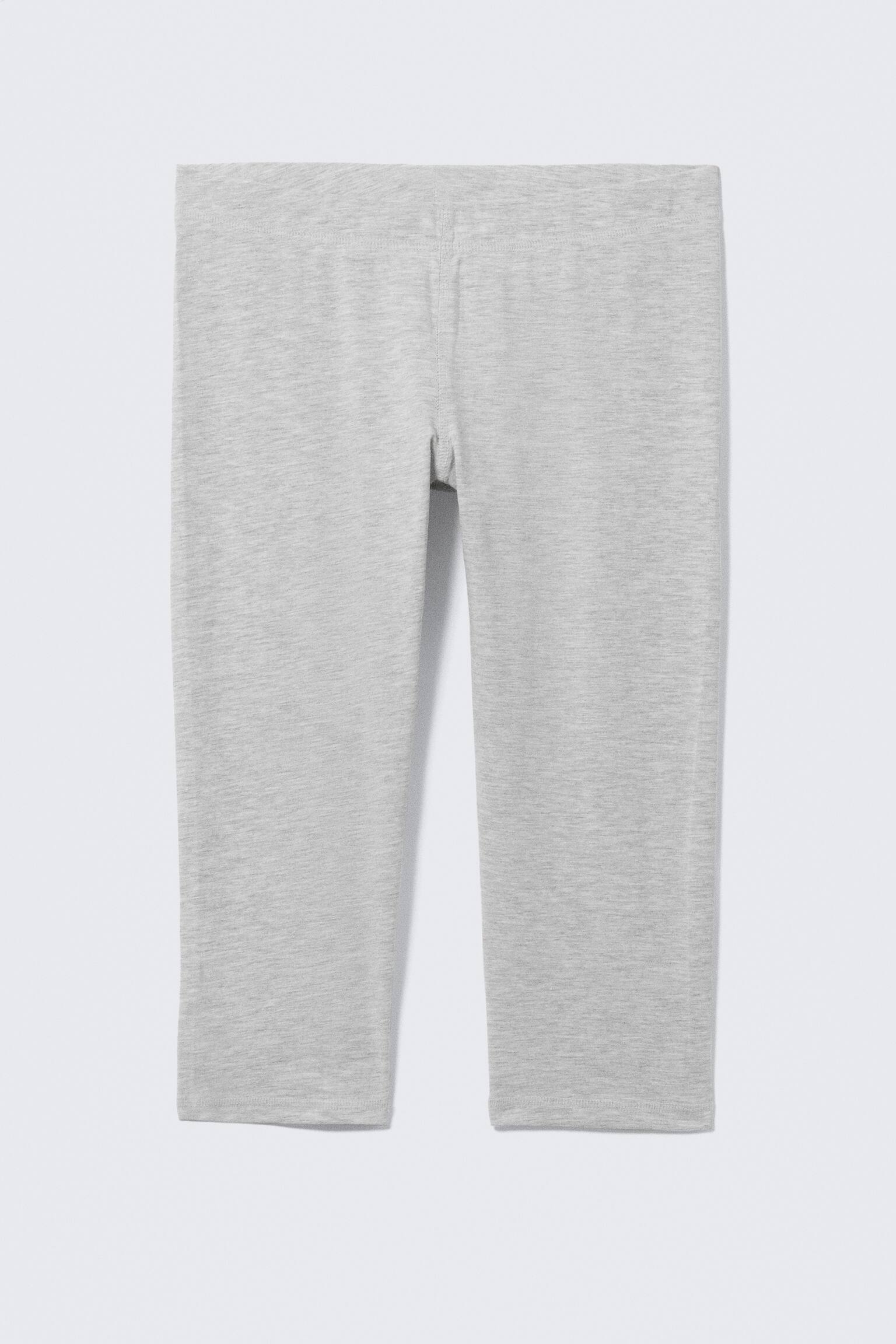 Leggings capri a vita media - Grigio mélange/Rosa chiaro - Floreale/Nero - 2