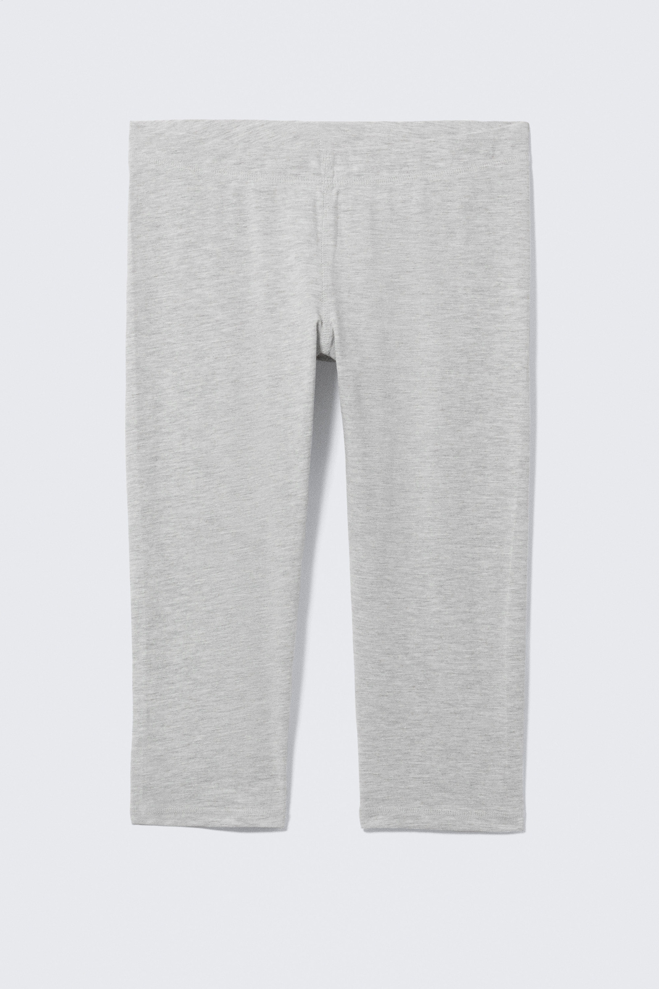 Grey Melange - Soft Mid Rise Capri Leggings - 3